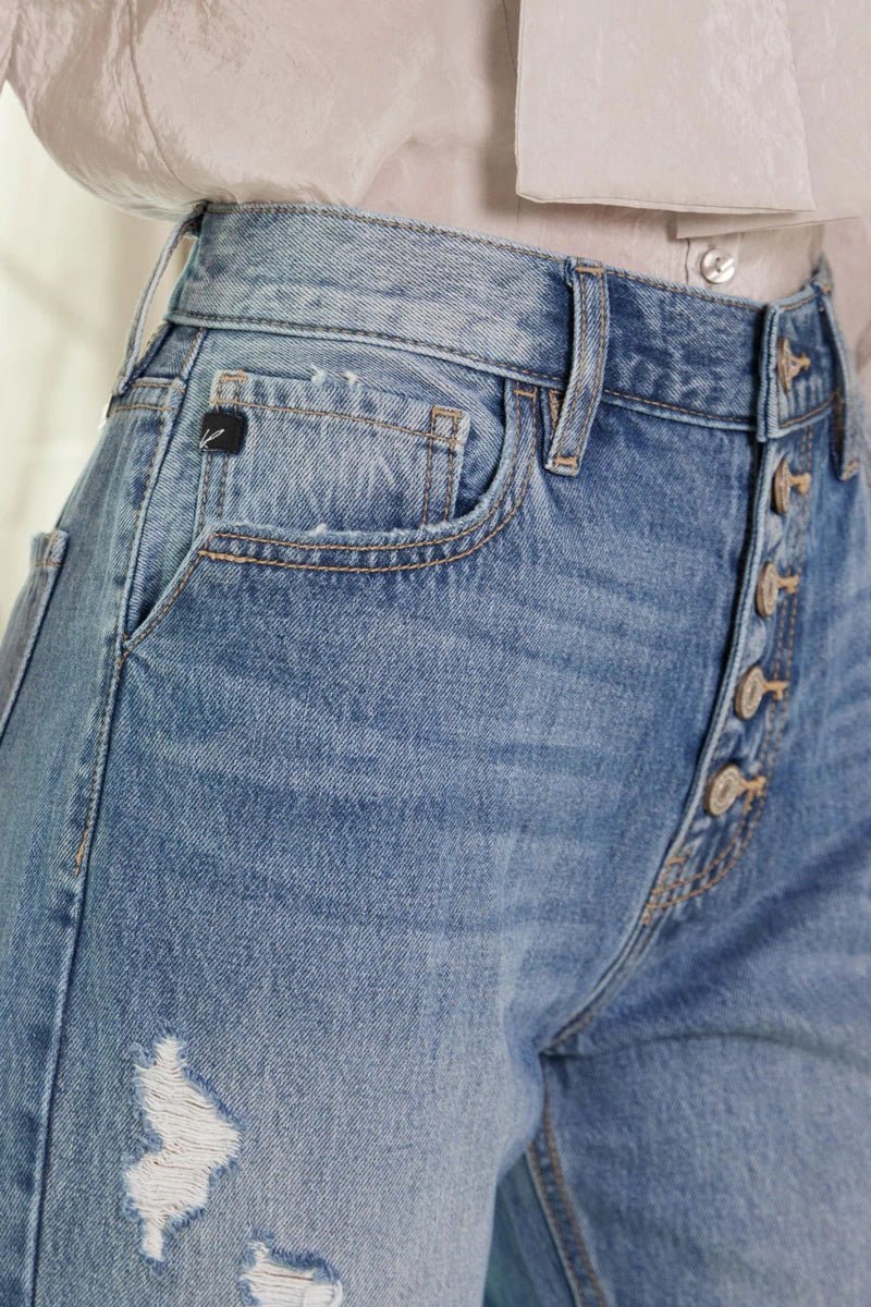 Keke High Rise Straight Leg Jeans